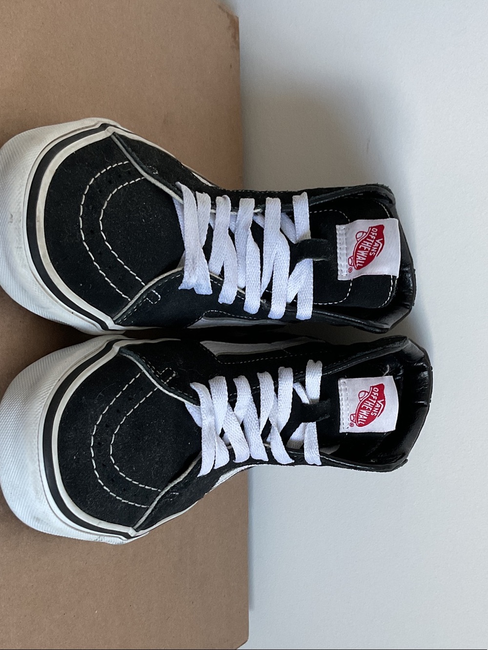 Vans Black & White High-Top Skate Shoes